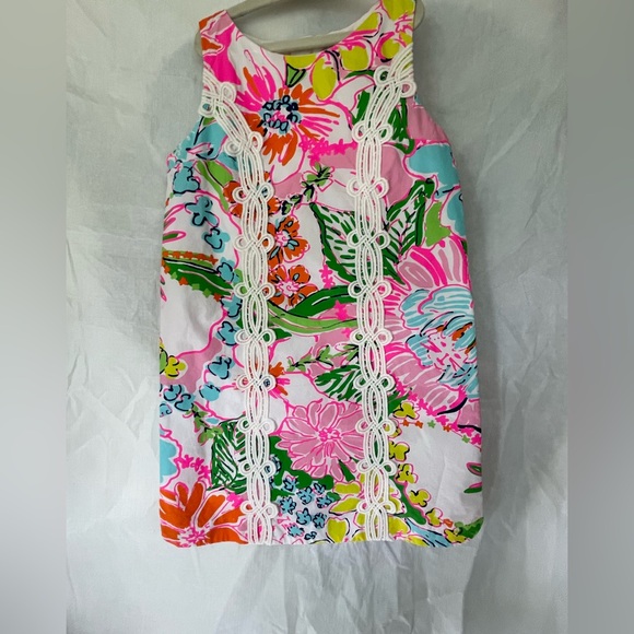 Lilly Pulitzer Other - Lilly Pulitzer Girls Shift Dress Size 6 Pink Pout Floral Green Beach Pineapple